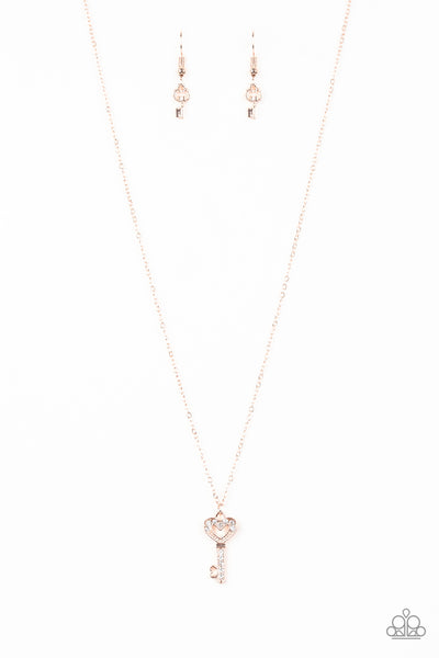 Paparazzi Necklace - Lock Up Your Valuables - Rose Gold