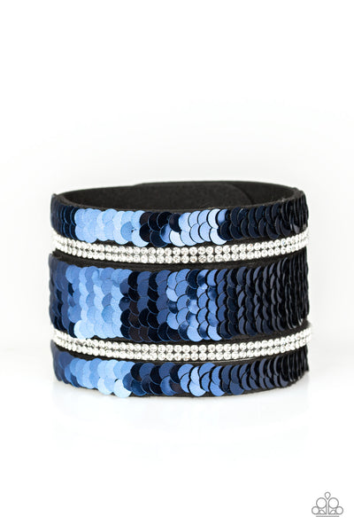 Paparazzi Bracelet - Mermaid Service - Blue & Silver Urban Wrap