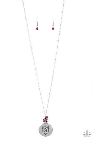 Paparazzi Necklace - Mom Boss - Pink
