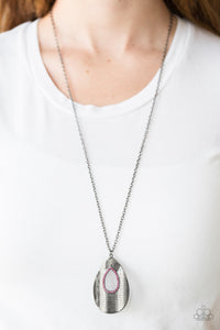 Paparazzi Necklace - Stop, Teardrop, and Roll - Pink