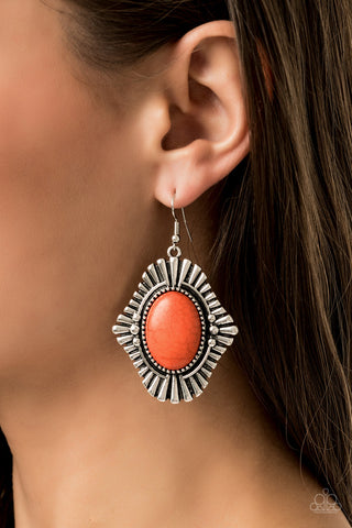 Paparazzi Earring - Easy As Pioneer - Orange