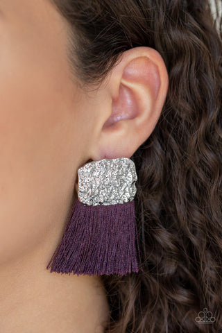 Paparazzi Earring - Plume Bloom - Purple