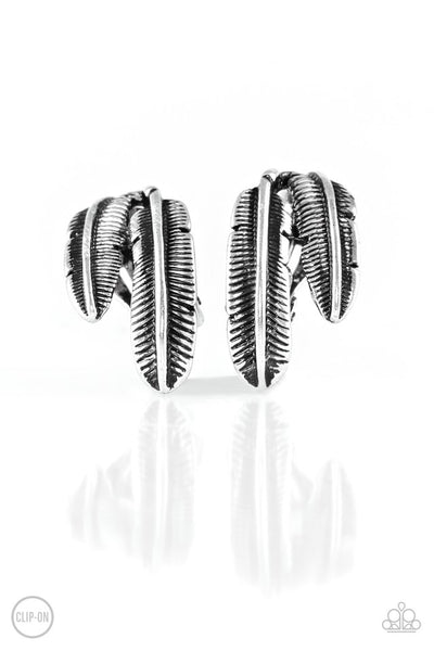 Paparazzi Earring - Things Quill Work Out - Silver Clip-On
