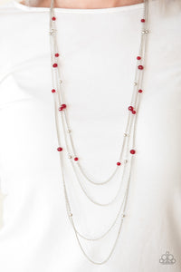 Paparazzi Necklace - On the Front Shine - Red
