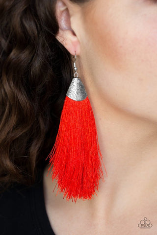 Paparazzi Earring - Tassel Temptress - Red