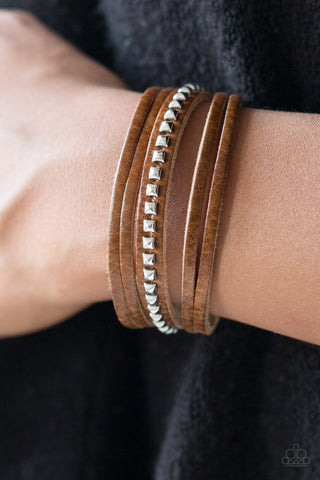 Paparazzi Bracelet - Rogue Rebel - Brown Urban Wrap