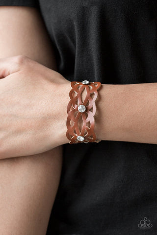 Paparazzi Bracelet - Runaway Radiance - Brown Urban Wrap