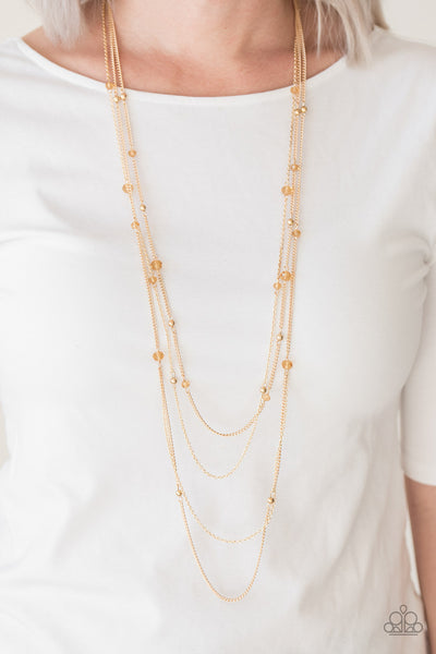 Paparazzi Necklace - On the Front Shine - Gold