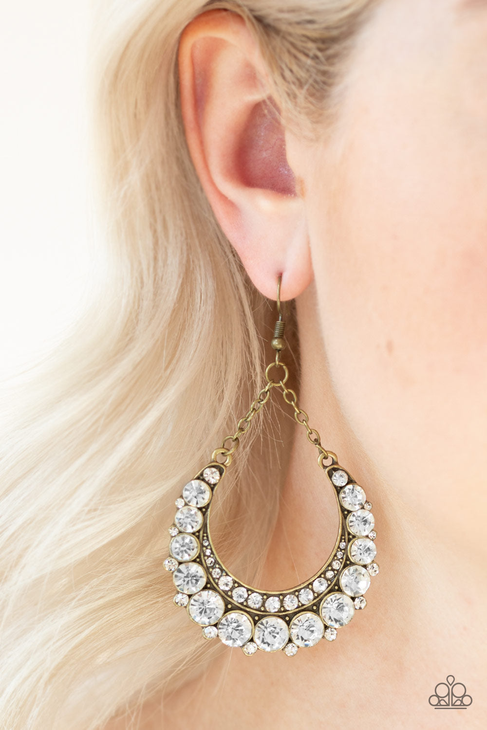 Paparazzi Earring - Once in a Showtime - Brass