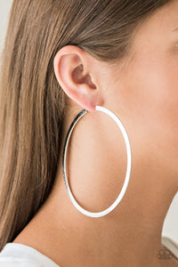 Paparazzi Earring - Size Them Up - Silver