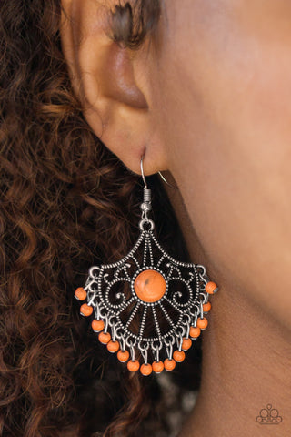 Paparazzi Earrings - Stone Lagoon - Orange