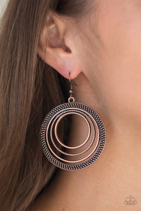 Paparazzi Earring - Totally Textured - Copper