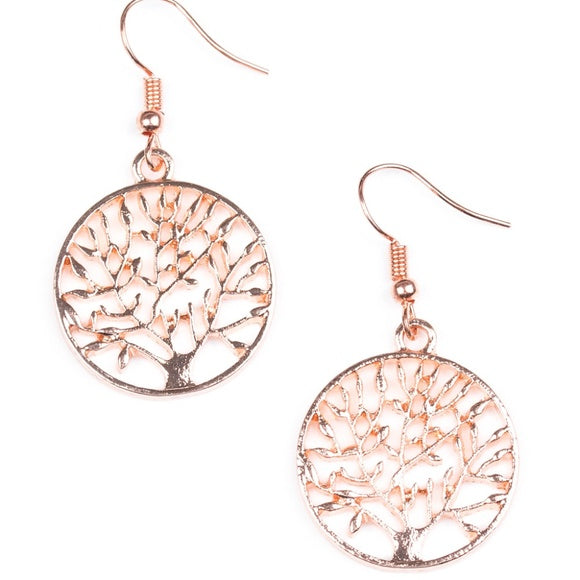 Paparazzi Earring - Tree Ring Circus - Copper