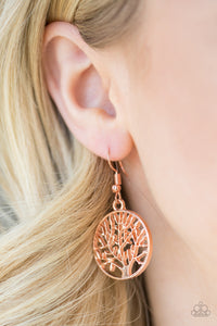 Paparazzi Earring - Tree Ring Circus - Copper