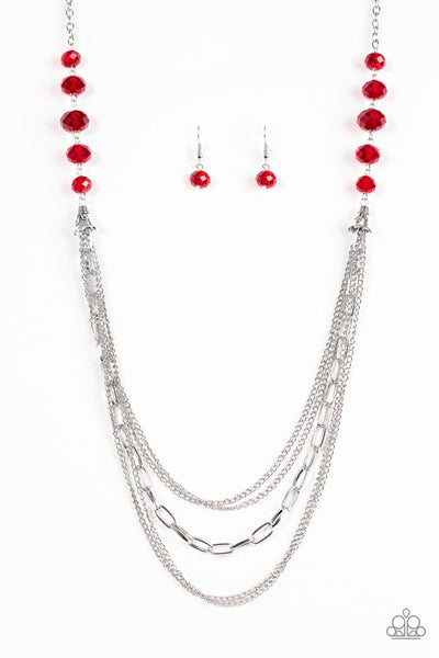 Paparazzi Necklace - Turn It Up-Town - Red