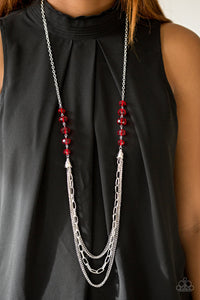 Paparazzi Necklace - Turn It Up-Town - Red