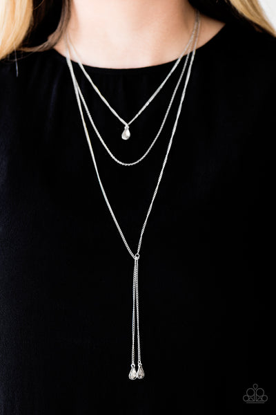 Paparazzi Necklace - Typhoon Shimmer - Silver