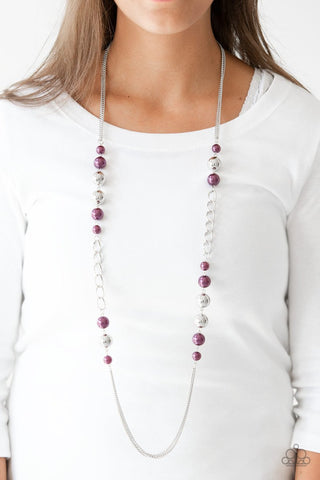 Paparazzi Necklace - Uptown Talker - Purple