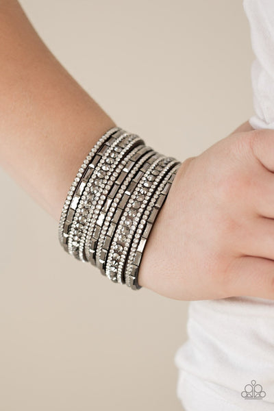 Paparazzi Bracelet - Wham Bam Glam - Silver Urban Wrap