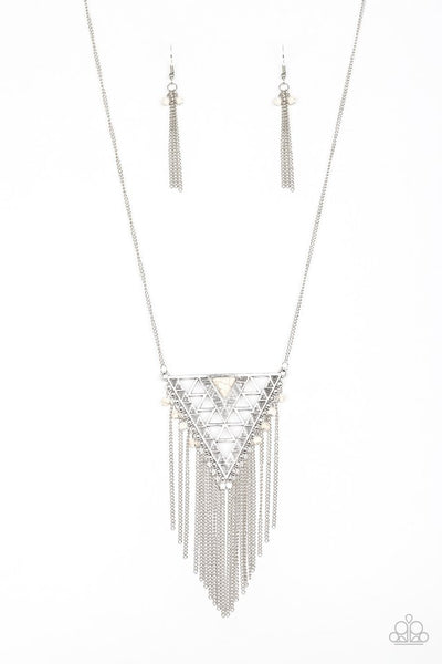 Paparazzi Necklace - Colorfully Colossal - White